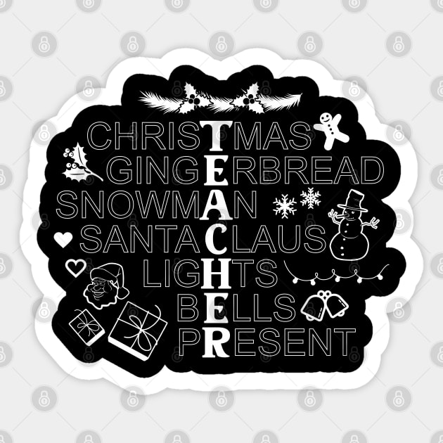 Teacher Christmas Present - Xmas Gift Sticker by Vector-Artist